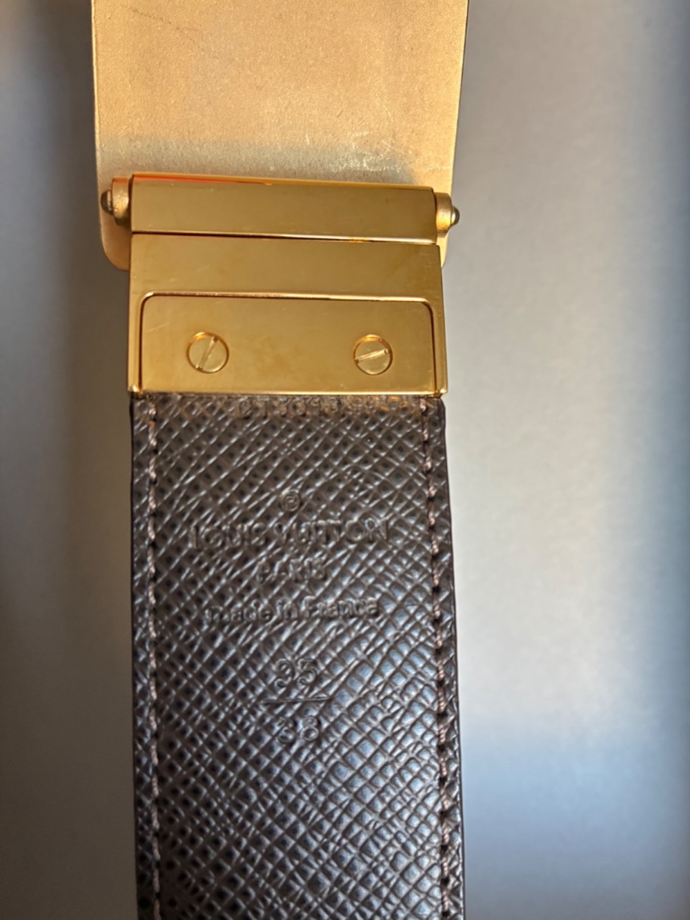 RARE Authentic Louis Vuitton Damier Ebene Canvas Inventeur Reversible Belt 100cm - Picture 5 of 10